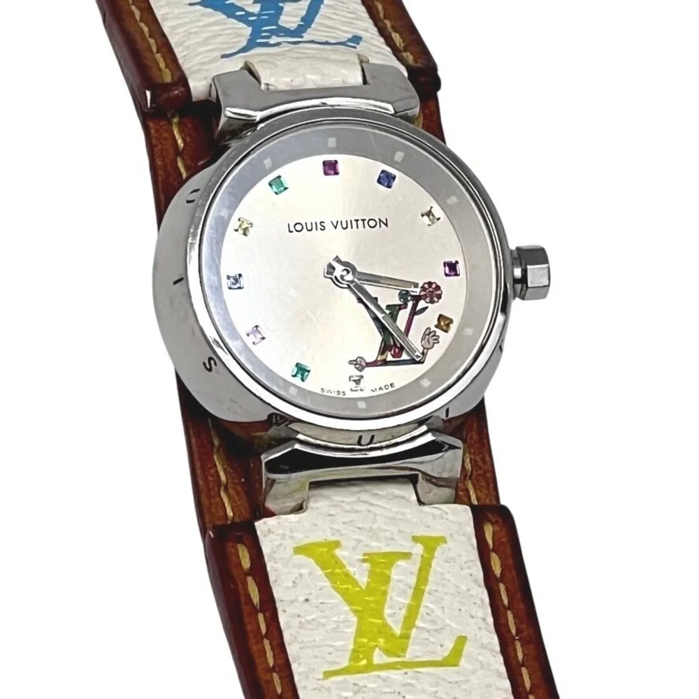 Louis Vuitton Takashi‎ Murakami Tambour Watch Monogram Multicolore White